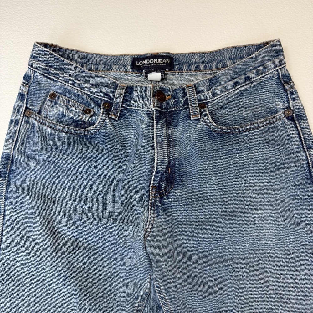 Vintage 90s London Jean Straight Leg Cotton Blue Denim Jeans Size 4 Normcore Y2K - Picture 3 of 12